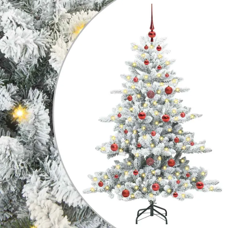Dirbtinė Sulankstoma Kalėdų Eglutė Balta 150 cm PVC ir Plienas
