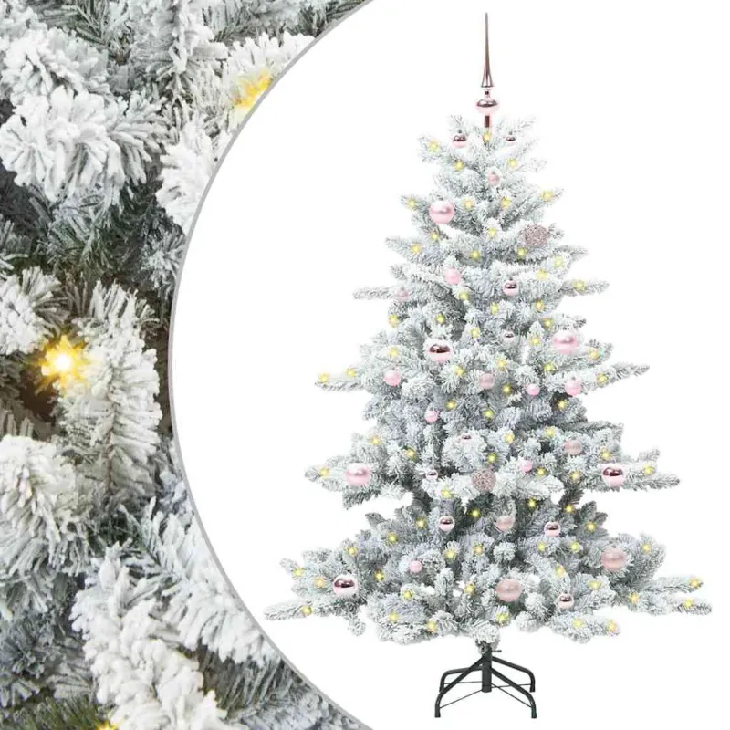 Dirbtinė Sulankstoma Kalėdų Eglutė Balta 150 cm PVC ir Plienas