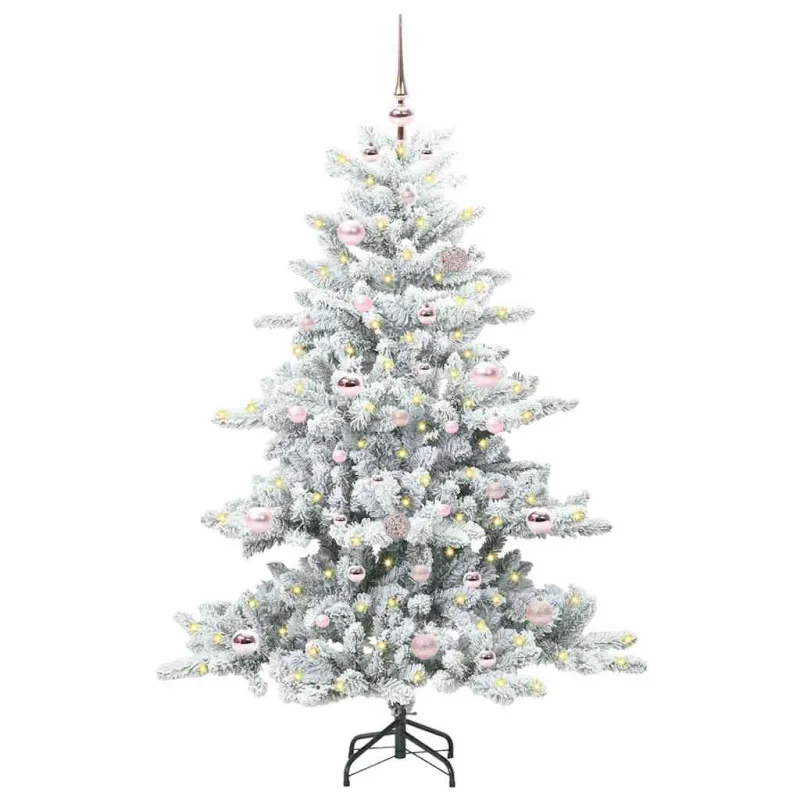 Dirbtinė Sulankstoma Kalėdų Eglutė Balta 150 cm PVC ir Plienas