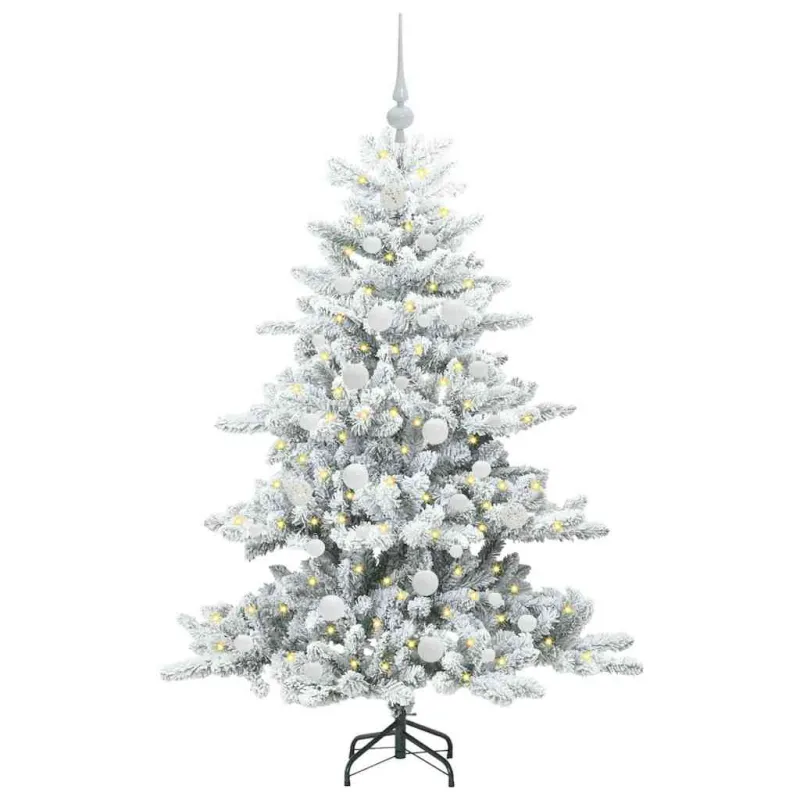 Dirbtinė Sulankstoma Kalėdų Eglutė Balta 150 cm PVC ir Plienas