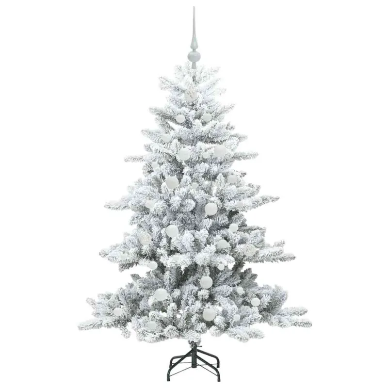 Dirbtinė Sulankstoma Kalėdų Eglutė Balta 150 cm PVC ir Plienas