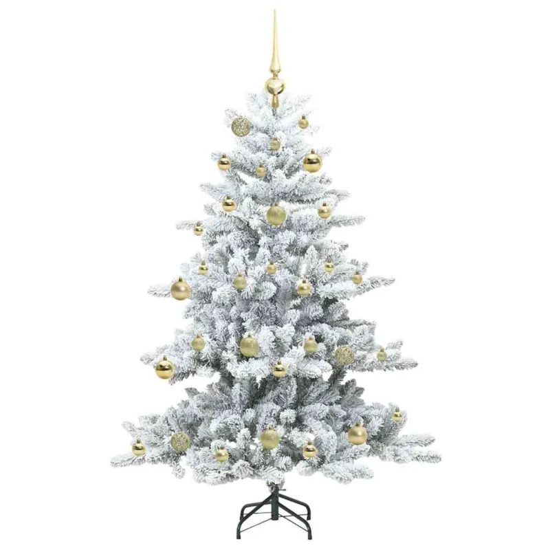 Dirbtinė Sulankstoma Kalėdų Eglutė Balta 150 cm PVC ir Plienas