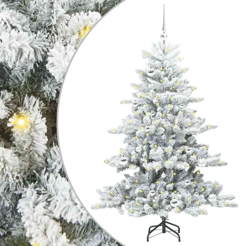 Dirbtinė Sulankstoma Kalėdų Eglutė Balta 150 cm PVC ir Plienas