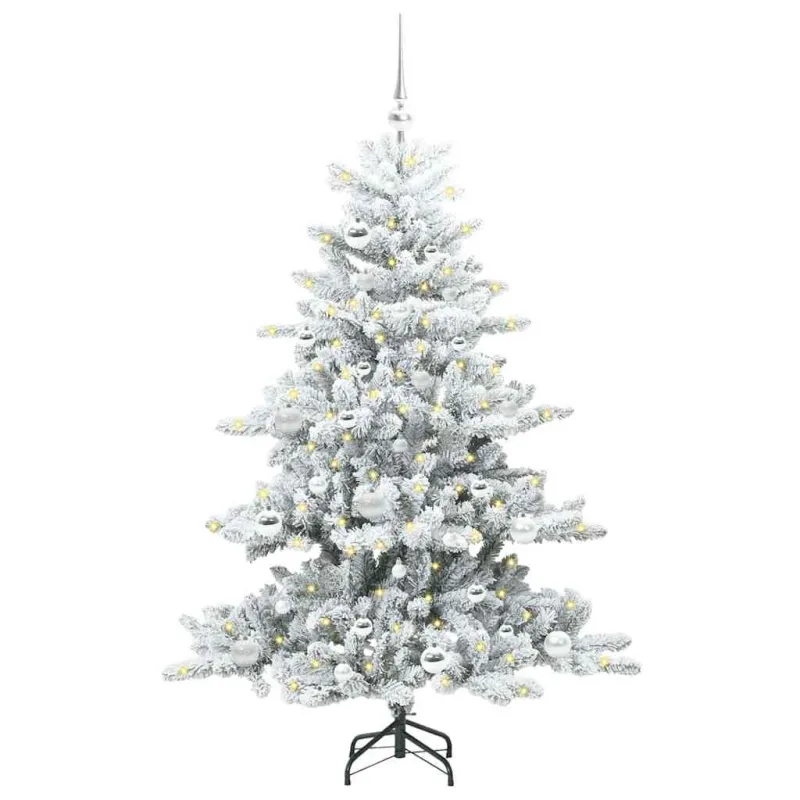 Dirbtinė Sulankstoma Kalėdų Eglutė Balta 150 cm PVC ir Plienas