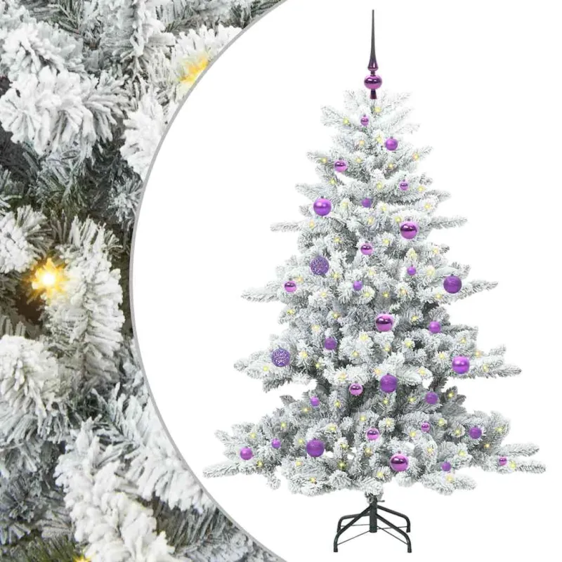 Dirbtinė Sulankstoma Kalėdų Eglutė Balta 150 cm PVC ir Plienas