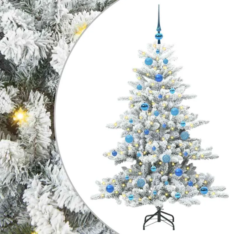 Dirbtinė Sulankstoma Kalėdų Eglutė Balta 150 cm PVC ir Plienas