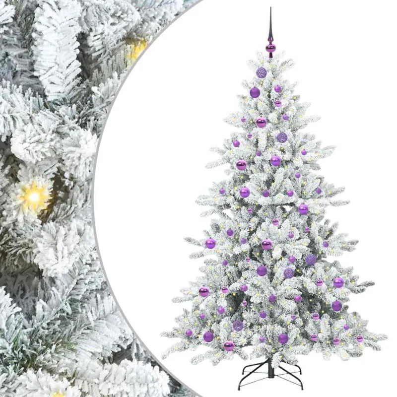 Dirbtinė Sulankstoma Kalėdų Eglutė Balta 180 cm PVC ir Plienas