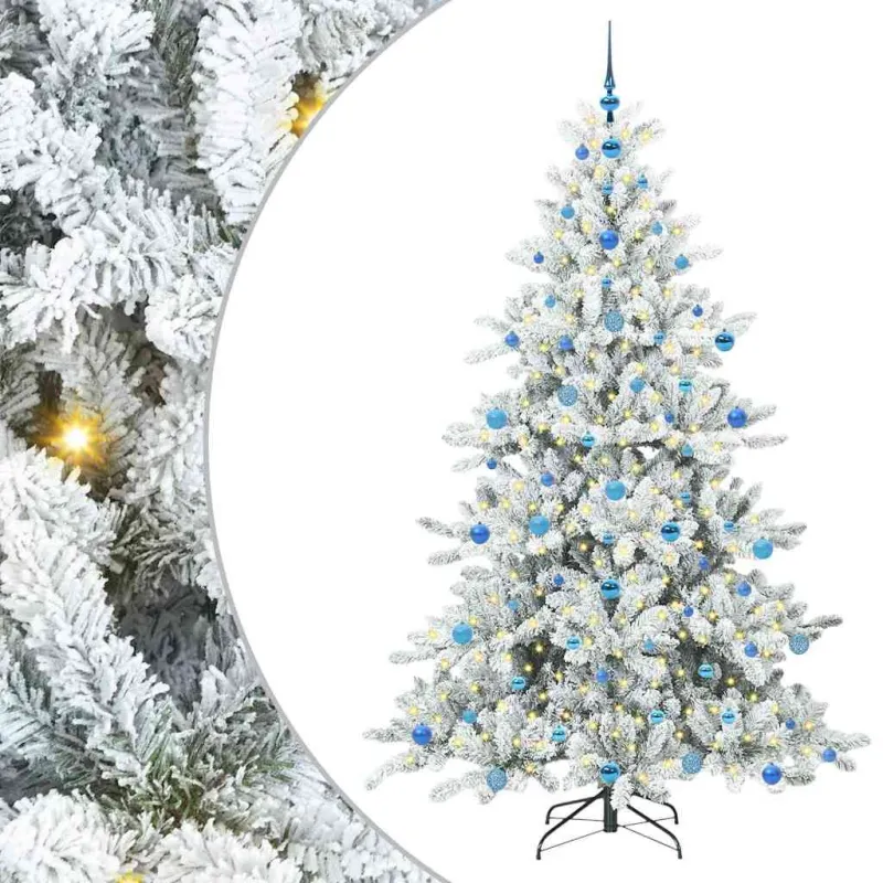 Dirbtinė Sulankstoma Kalėdų Eglutė Balta 210 cm PVC ir Plienas