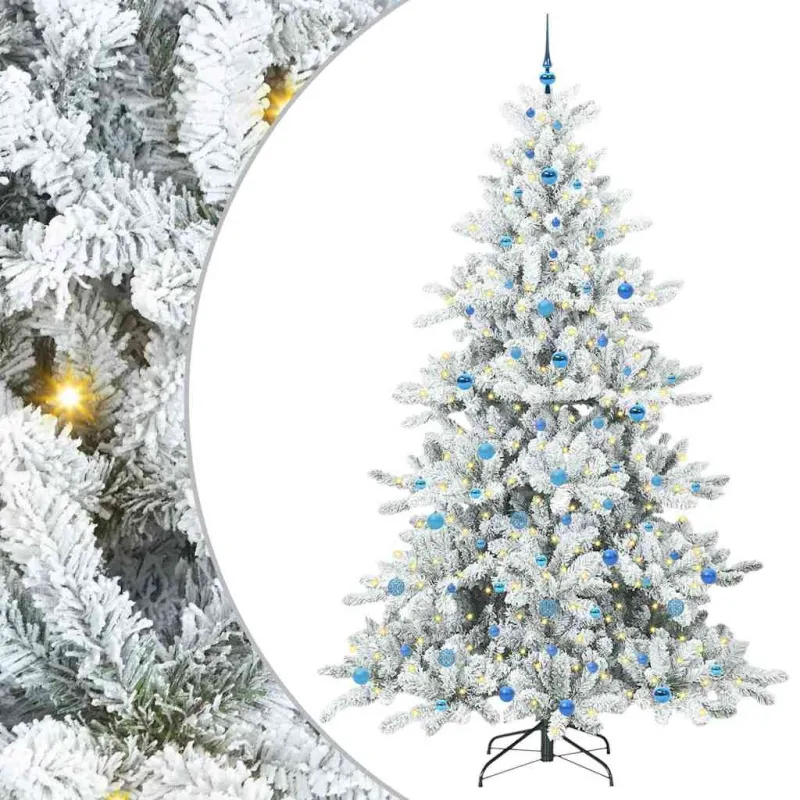 Dirbtinė Sulankstoma Kalėdų Eglutė Balta 240 cm PVC ir Plienas