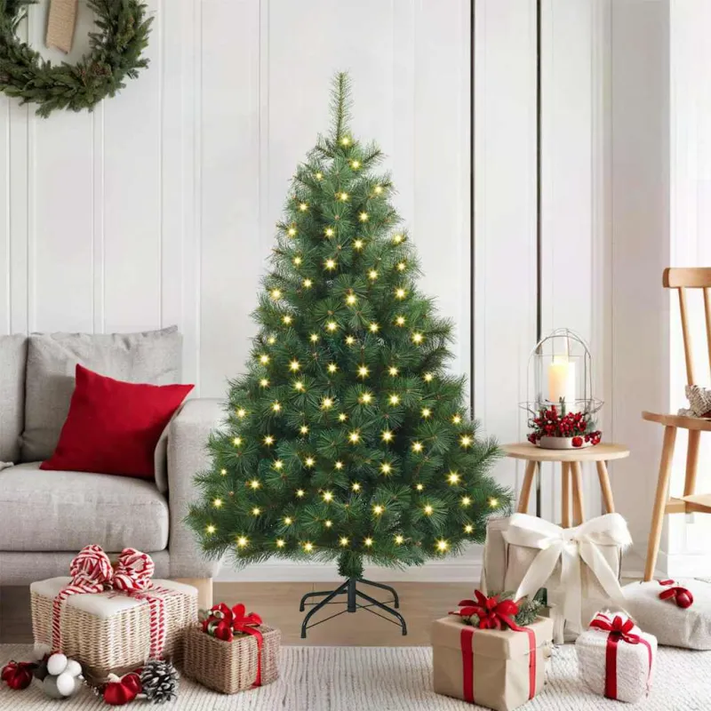 Dirbtinė Kalėdų eglutė su 150 LED Žalia 120 cm PE ir PVC