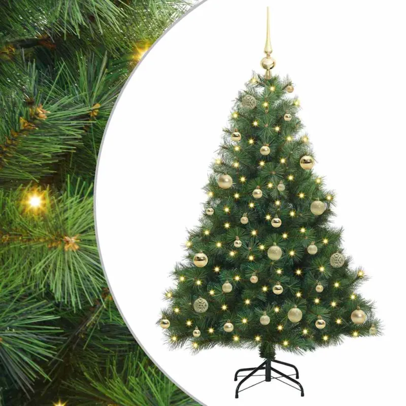 Dirbtinė Kalėdų eglutė su 150 LED Žalia 120 cm PE ir PVC