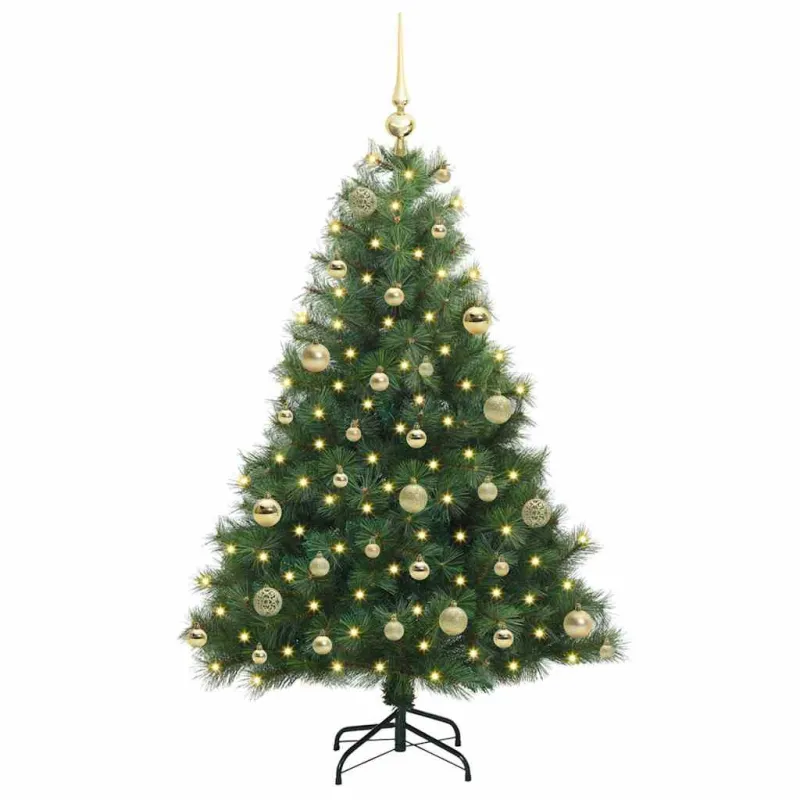 Dirbtinė Kalėdų eglutė su 150 LED Žalia 120 cm PE ir PVC