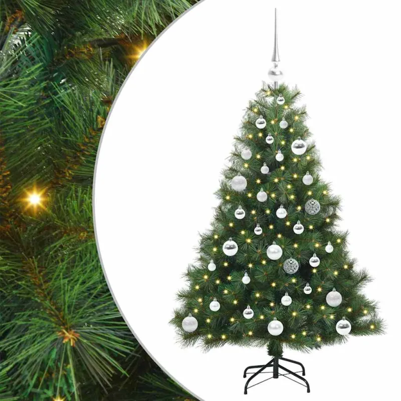 Dirbtinė Kalėdų eglutė su 150 LED Žalia 120 cm PE ir PVC