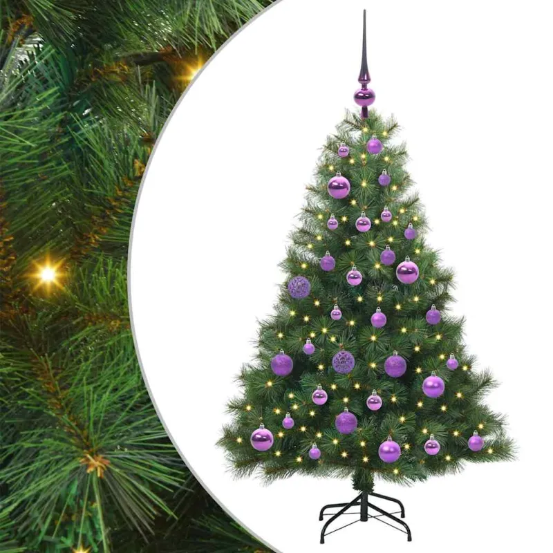 Dirbtinė Kalėdų eglutė su 150 LED Žalia 120 cm PE ir PVC