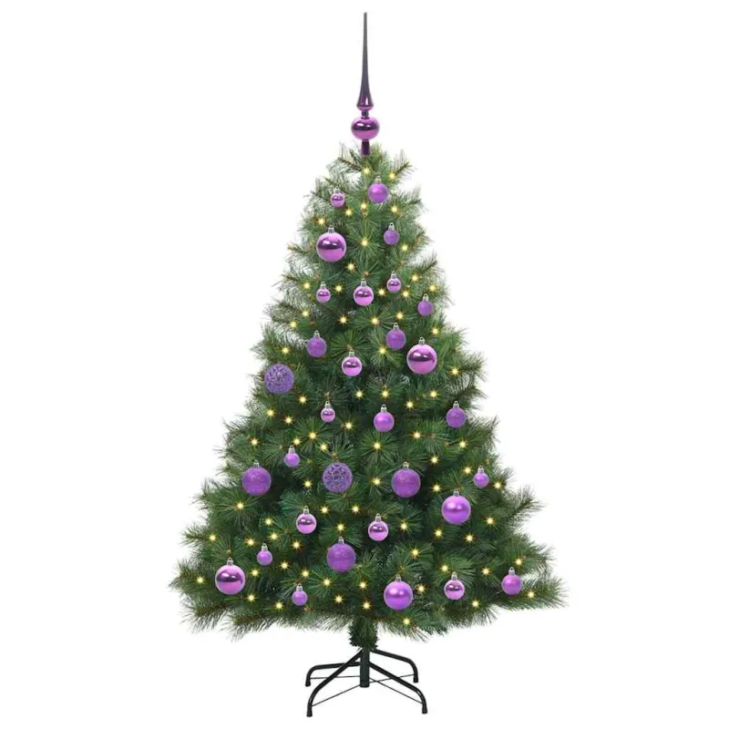 Dirbtinė Kalėdų eglutė su 150 LED Žalia 120 cm PE ir PVC