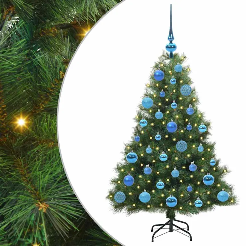 Dirbtinė Kalėdų eglutė su 150 LED Žalia 120 cm PE ir PVC