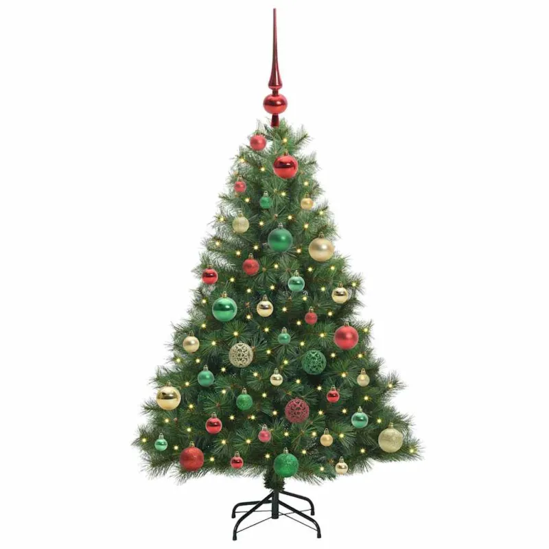 Dirbtinė Kalėdų eglutė su 150 LED Žalia 120 cm PE ir PVC