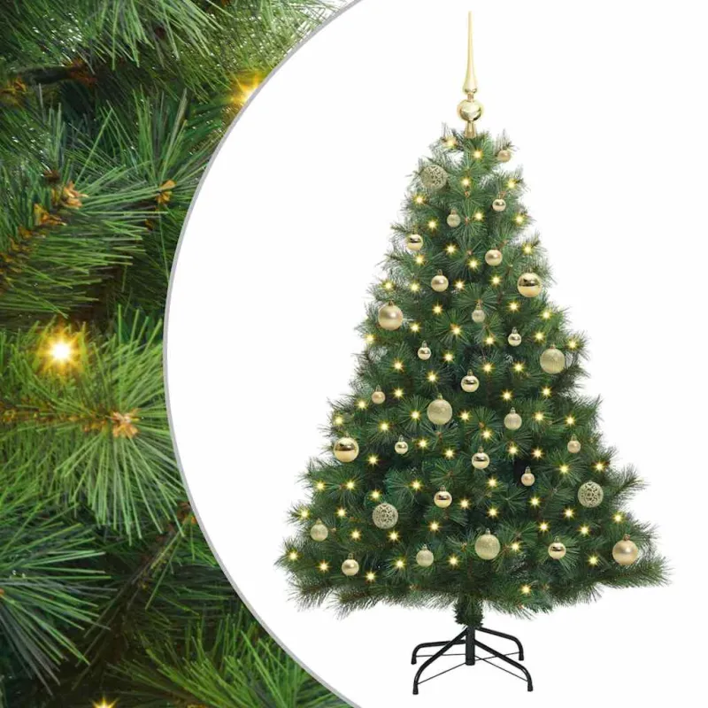 Dirbtinė Kalėdų eglutė su 150 LED Žalia 150 cm PE ir PVC