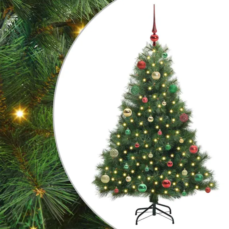 Dirbtinė Kalėdų eglutė su 150 LED Žalia 150 cm PE ir PVC