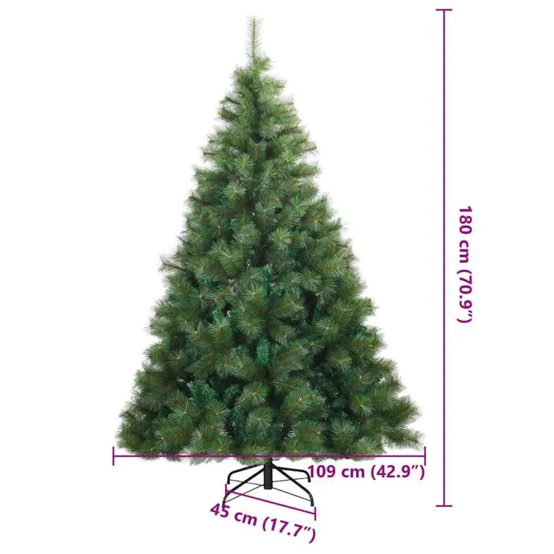 Dirbtinė Kalėdų eglutė su 300 LED Žalia 180 cm PE ir PVC