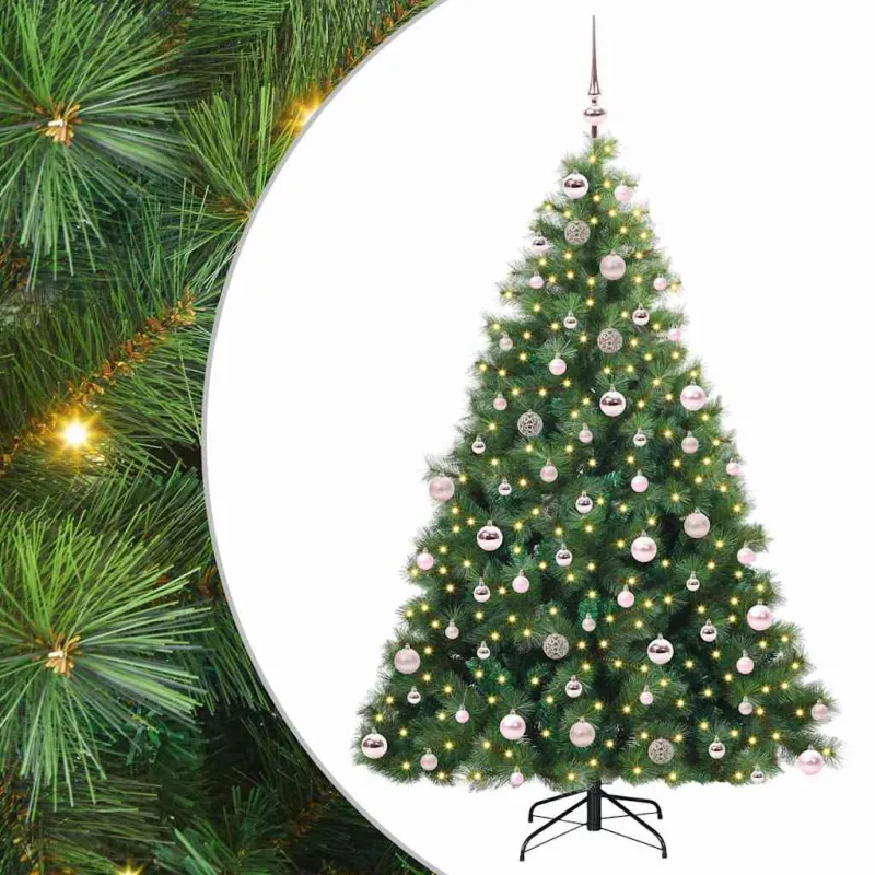 Dirbtinė Kalėdų eglutė su 300 LED Žalia 180 cm PE ir PVC