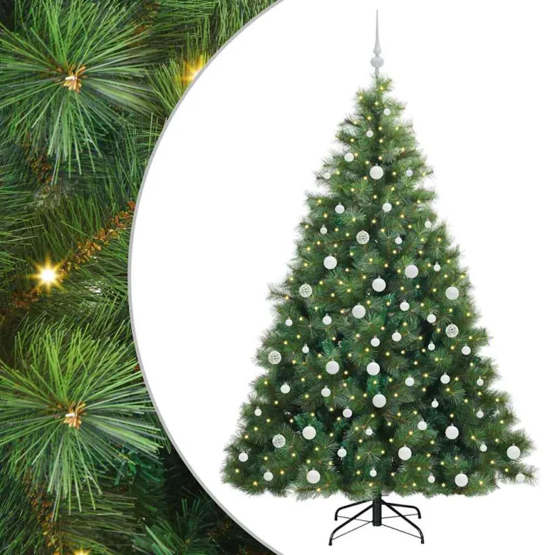 Dirbtinė Kalėdų eglutė su 300 LED Žalia 180 cm PE ir PVC