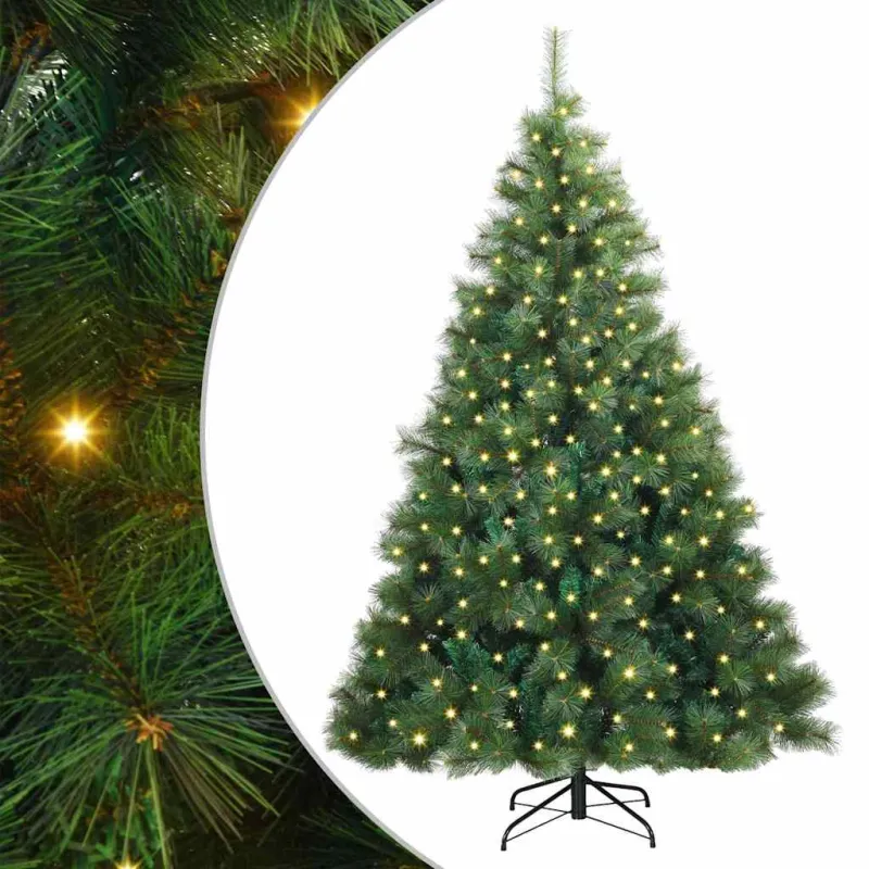 Dirbtinė Kalėdų eglutė su 300 LED Žalia 210 cm PE ir PVC