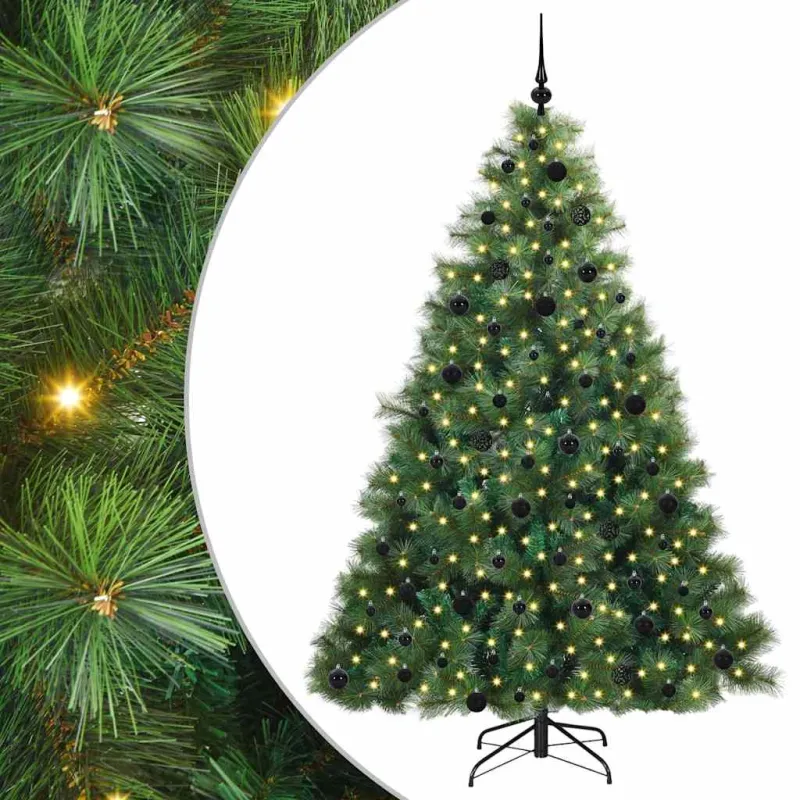 Dirbtinė Kalėdų eglutė su 300 LED Žalia 210 cm PE ir PVC