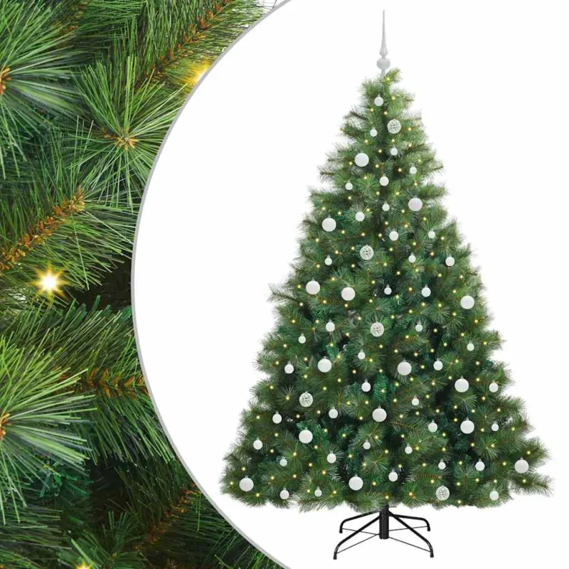 Dirbtinė Kalėdų eglutė su 300 LED Žalia 210 cm PE ir PVC