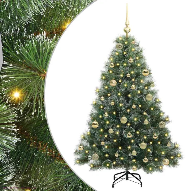 Dirbtinė Kalėdų eglutė su 150 LED Žalia 150 cm PE ir PVC