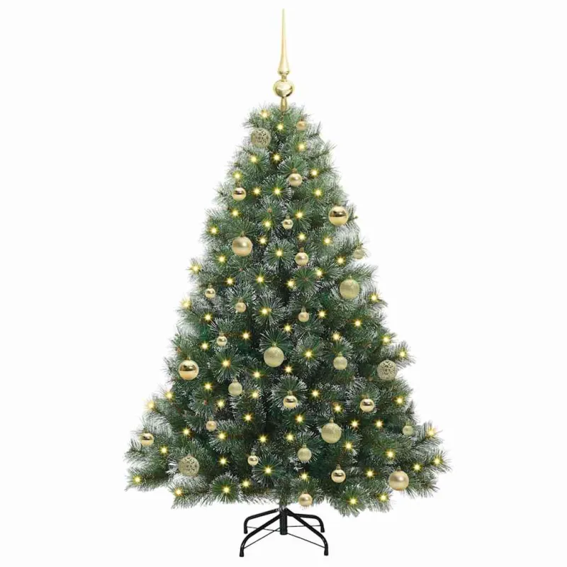 Dirbtinė Kalėdų eglutė su 150 LED Žalia 150 cm PE ir PVC