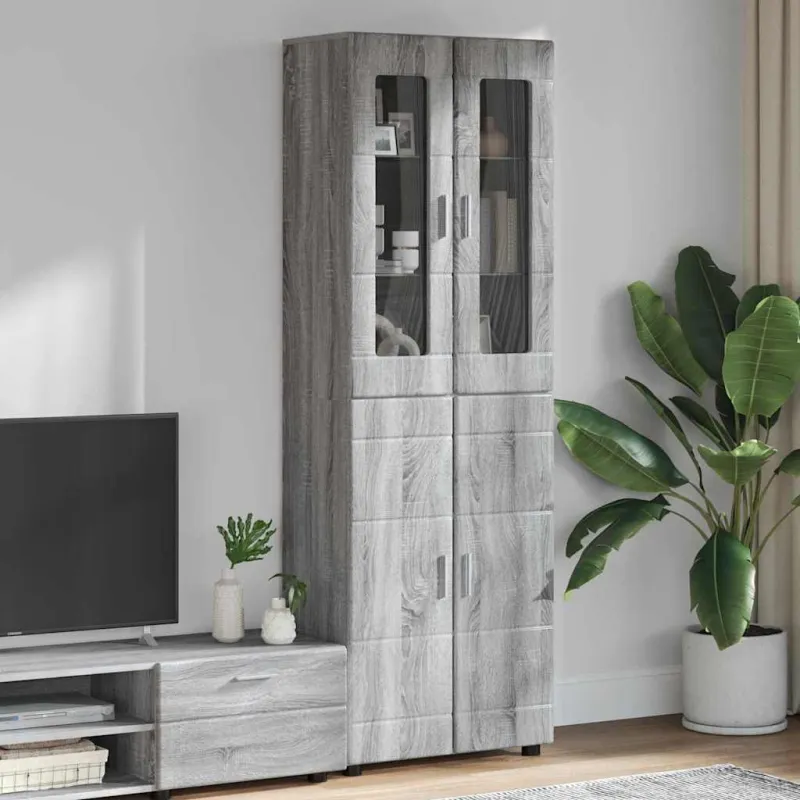 Aukštas spintelė FLORIN Pilkas Sonoma 60 x 35 x 182 cm