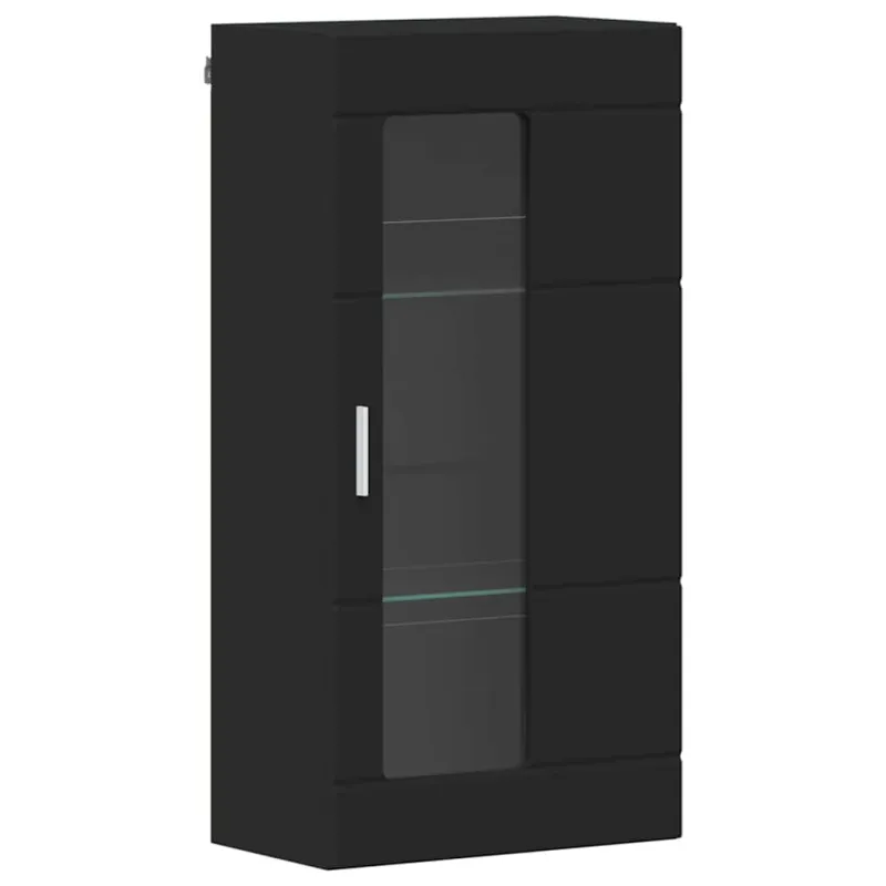TV spintelių komplektas FLORIN 3 pcs Juoda Apdirbta mediena