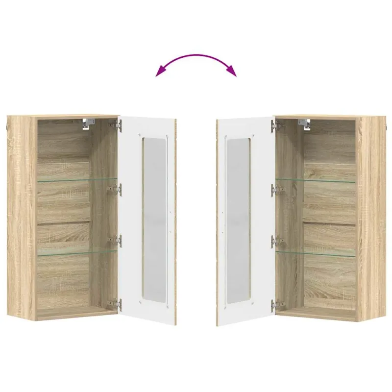 TV spintelių komplektas su stalčių FLORIN 3 pcs Sonoma ąžuolas