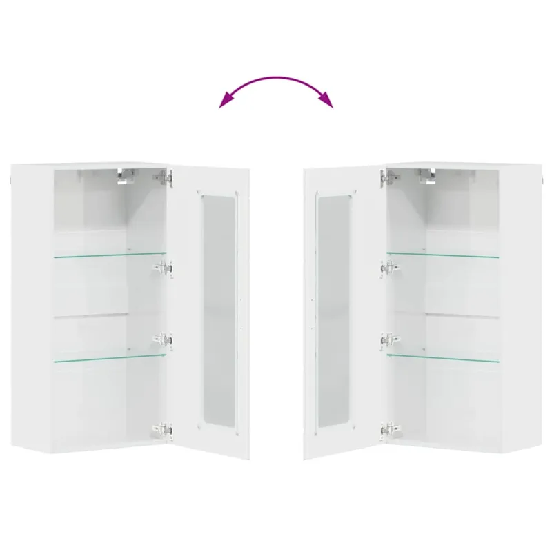 TV spintelių komplektas FLORIN 3 pcs Aukštai blizganti balta