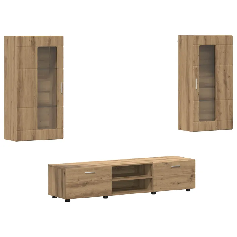 TV spintelių komplektas FLORIN 3 pcs Amatininkų ąžuolas