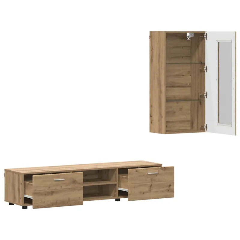 TV spintelių komplektas FLORIN 3 pcs Amatininkų ąžuolas