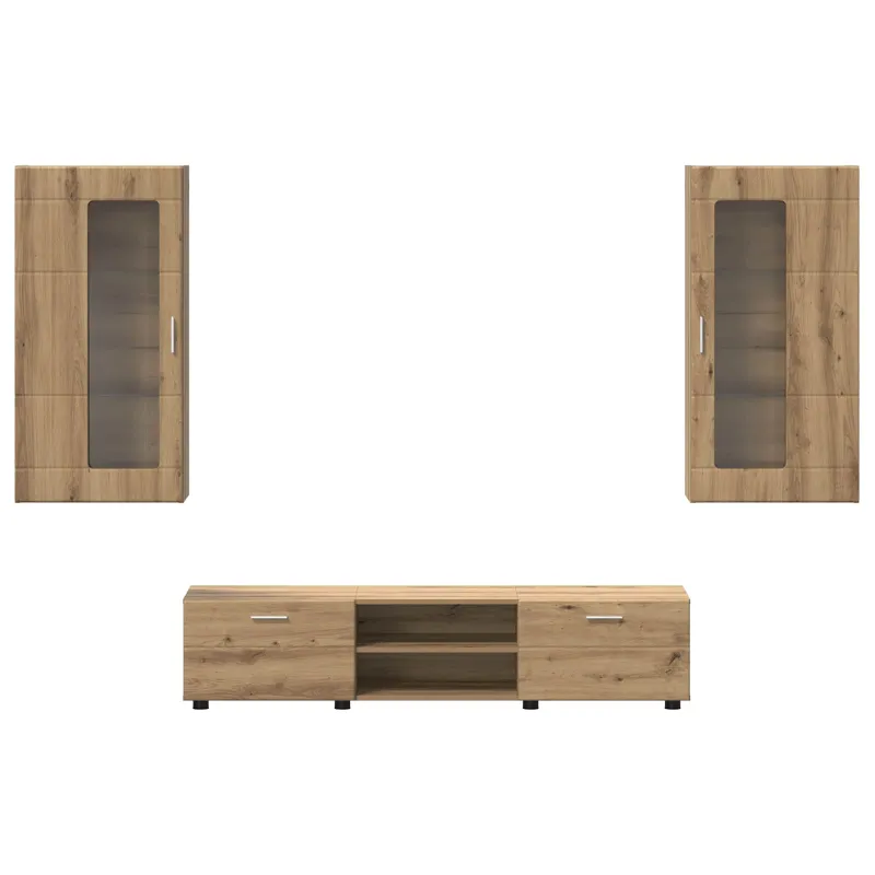 TV spintelių komplektas FLORIN 3 pcs Amatininkų ąžuolas