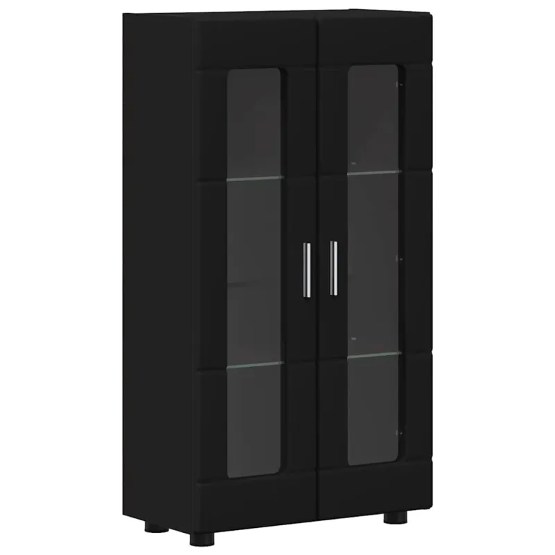 TV spintelių komplektas FLORIN 3 pcs Juoda Apdirbta mediena