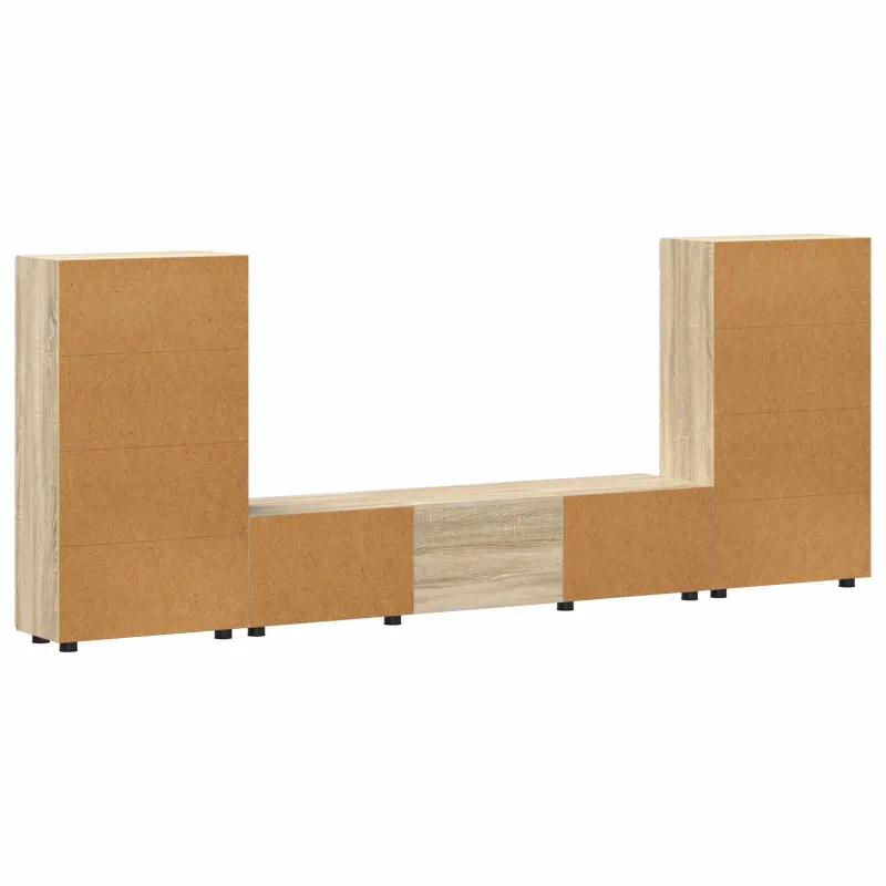 TV spintelių komplektas su stalčių FLORIN 3 pcs Sonoma ąžuolas