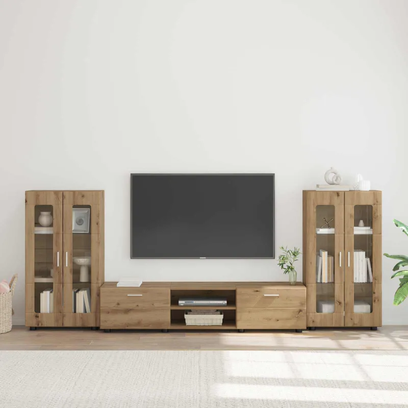 TV spintelių komplektas FLORIN 3 pcs Amatininkų ąžuolas