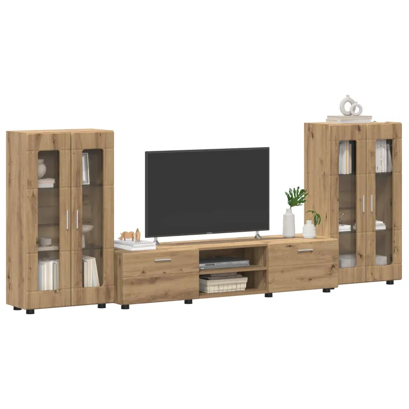 TV spintelių komplektas FLORIN 3 pcs Amatininkų ąžuolas