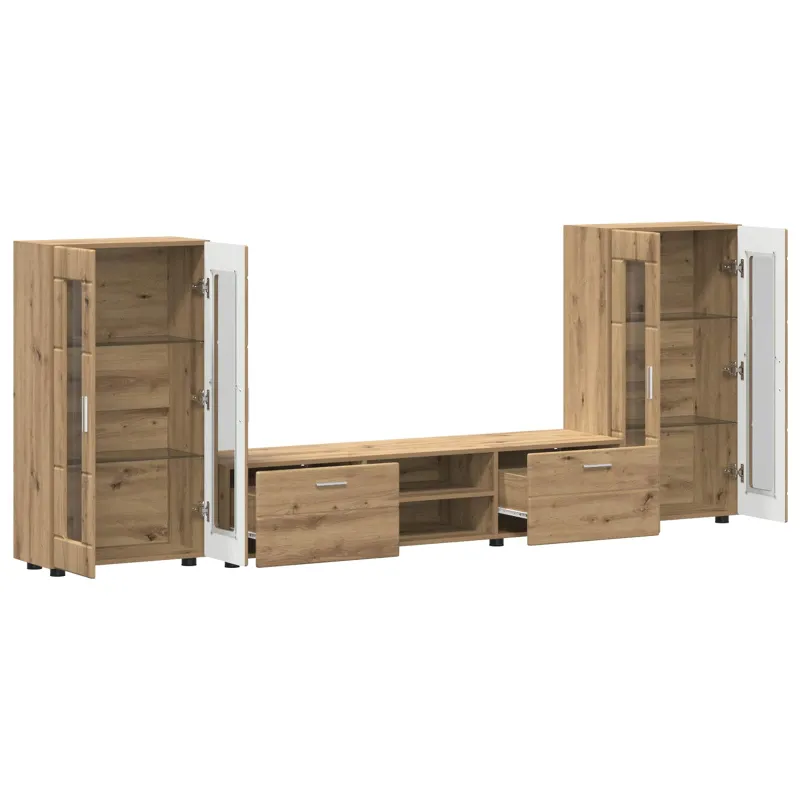TV spintelių komplektas FLORIN 3 pcs Amatininkų ąžuolas