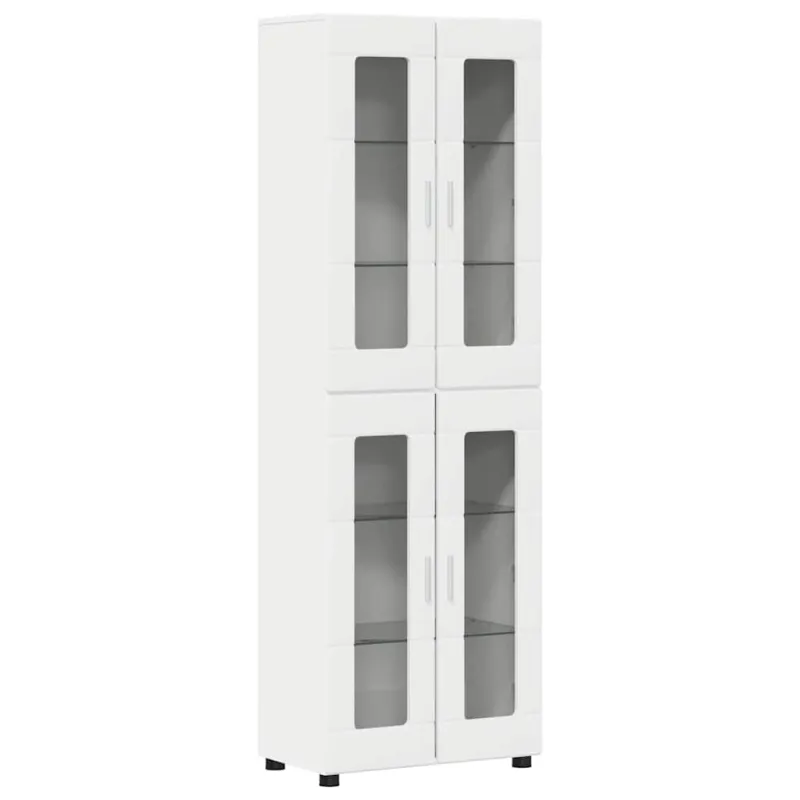 TV spintelių komplektas FLORIN 3 pcs Balta Apdirbta mediena