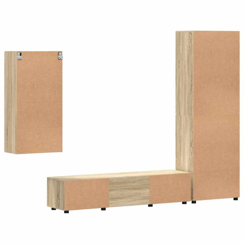 TV spintelių komplektas su stalčių FLORIN 3 pcs Sonoma ąžuolas