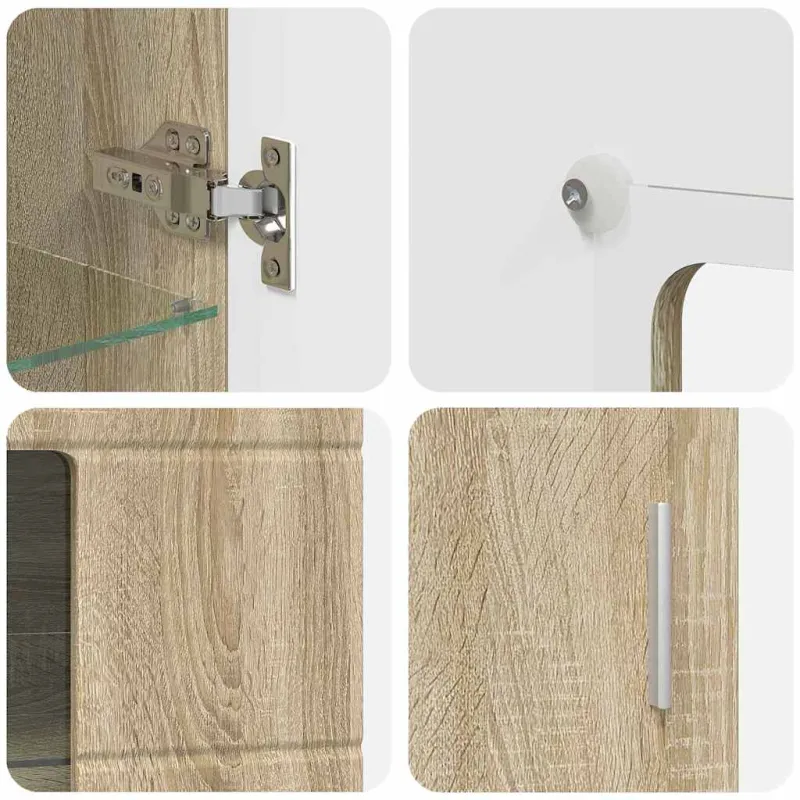 TV spintelių komplektas su stalčių FLORIN 3 pcs Sonoma ąžuolas
