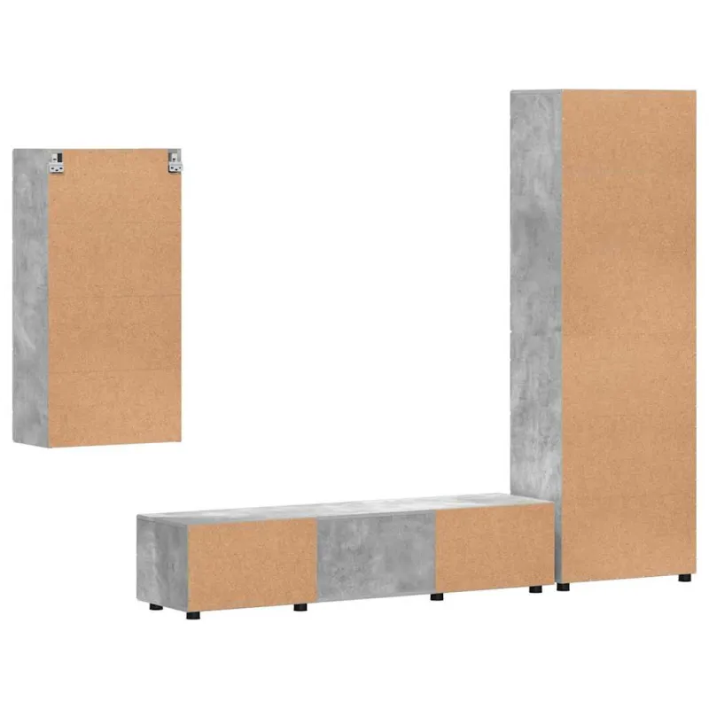 TV spintelių komplektas su stalčių FLORIN 3 pcs Betono pilka