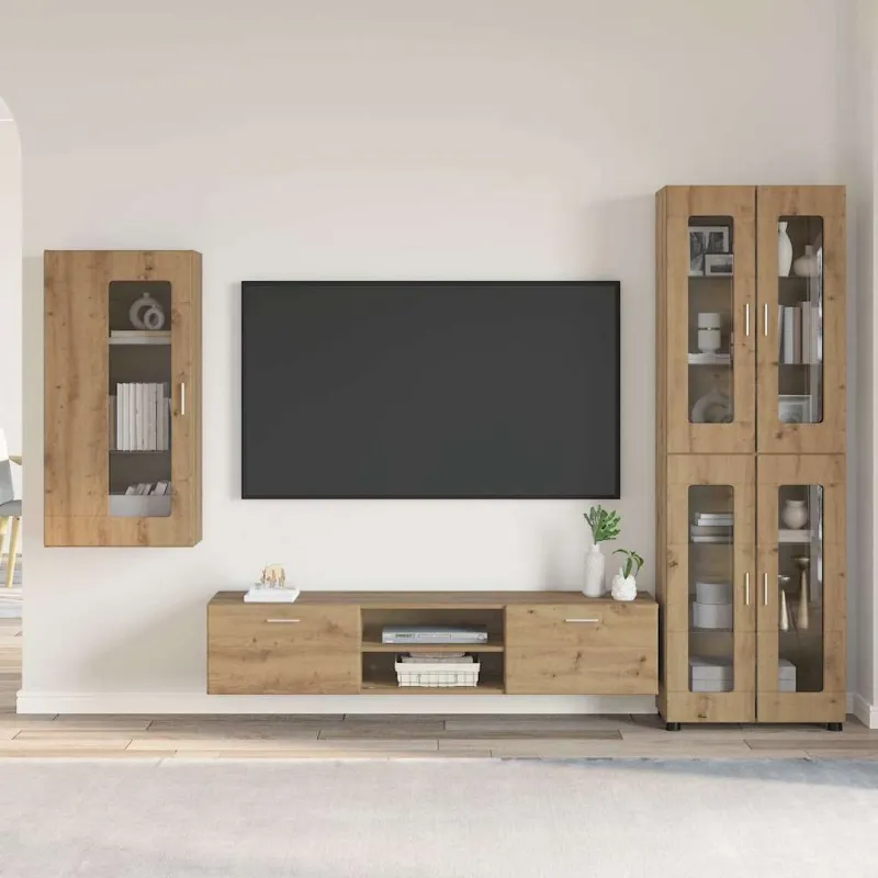 TV spintelių komplektas FLORIN 3 pcs Amatininkų ąžuolas