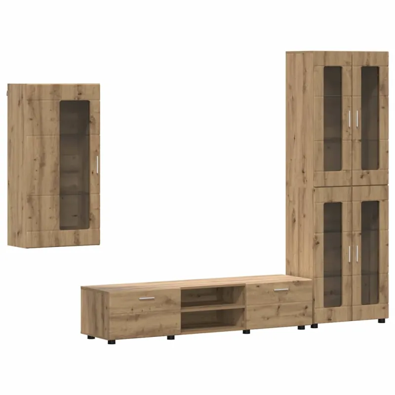 TV spintelių komplektas FLORIN 3 pcs Amatininkų ąžuolas