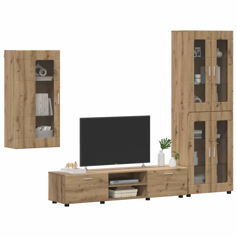 TV spintelių komplektas FLORIN 3 pcs Amatininkų ąžuolas